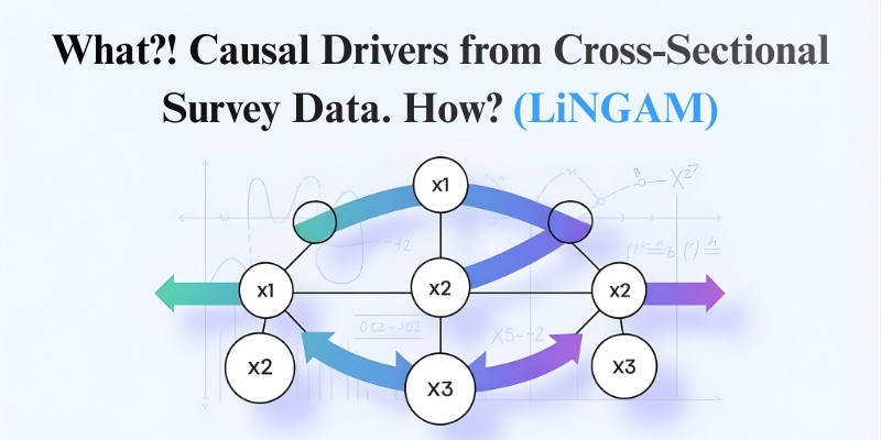 What! Causal Drivers from Cross-Sectional Survey Data. How (LiNGAM)